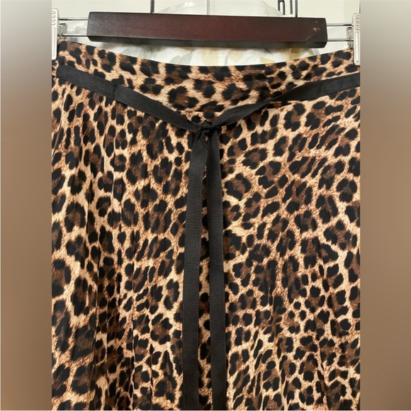 Brand new Zara Animal Print Midi Slit Skirt with Black Tie - Picture 4 of 9